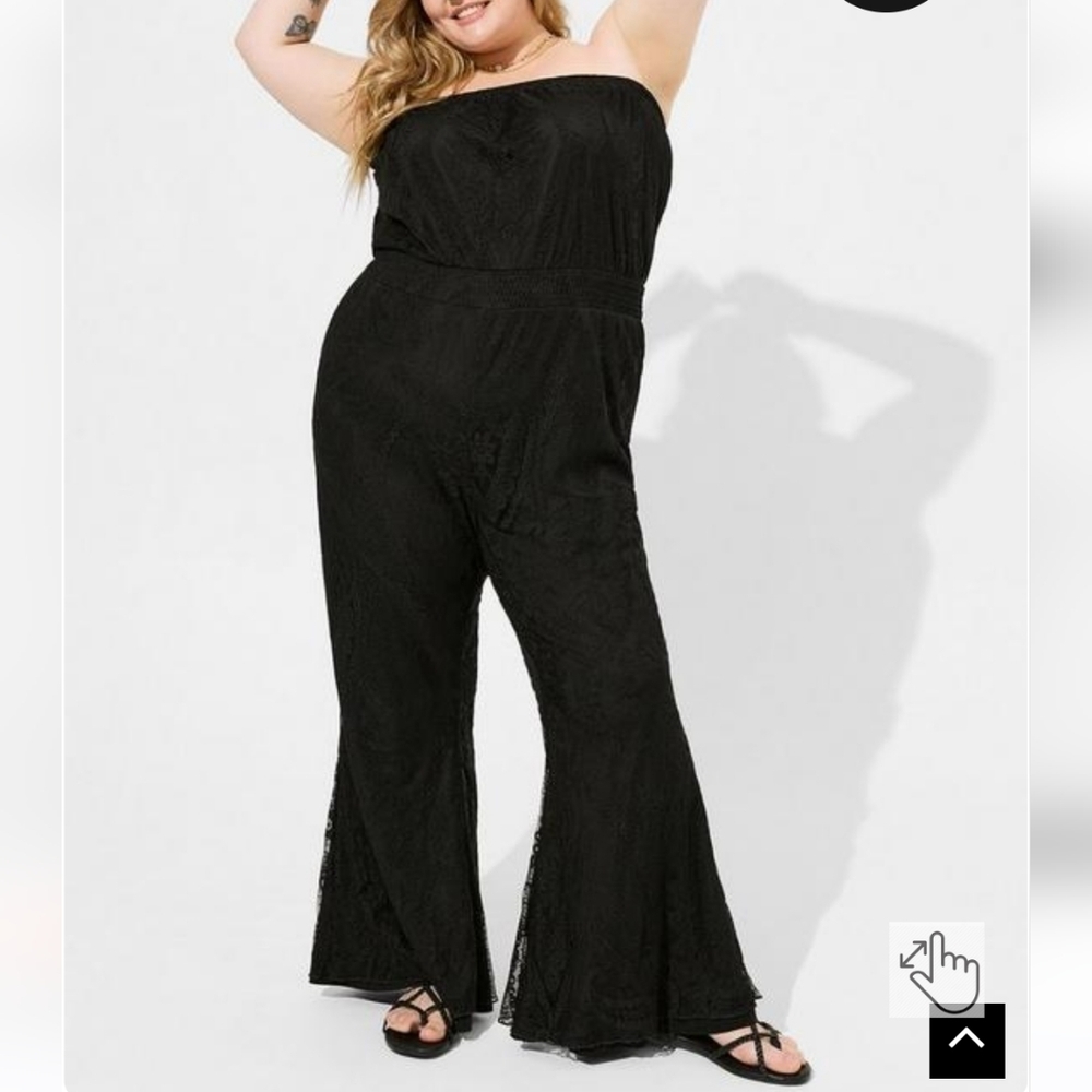 🆕️ 3X BLACK STRETCH LACE JUMPSUIT